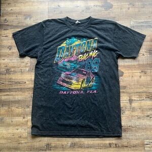Daytona Men’s Nascar Racing T-shirt Black Wash Size Large